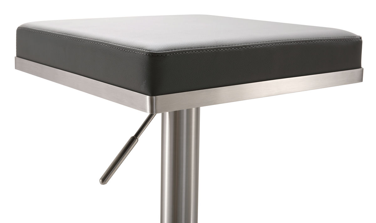 TOV Furniture Bari Grey Stainless Steel Adjustable Barstool