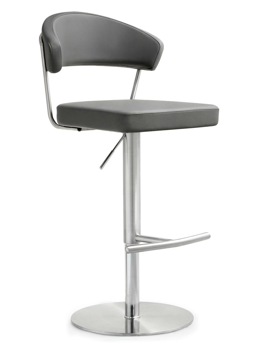 TOV Furniture Cosmo Grey Stainless Steel Barstool