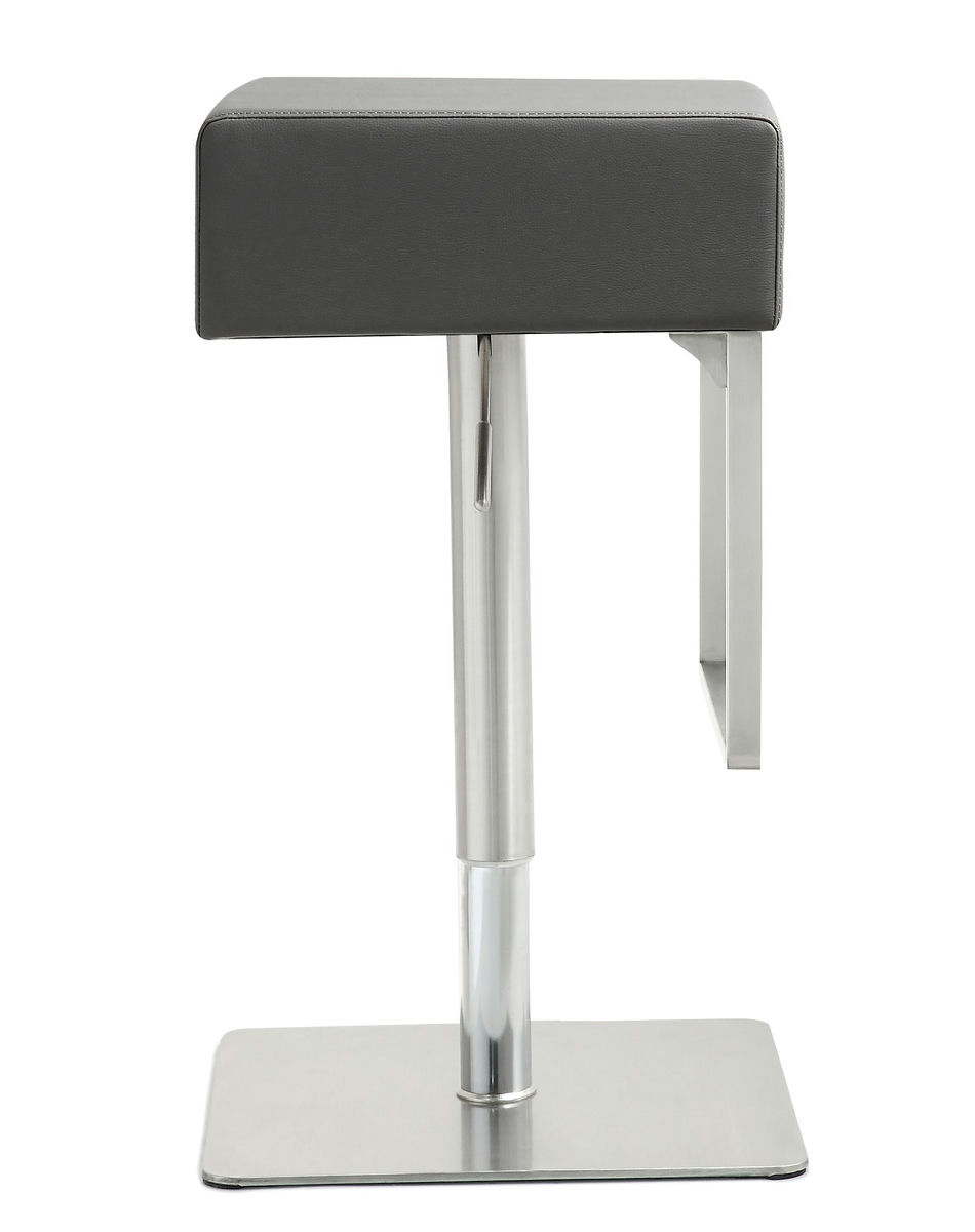 TOV Furniture Seville Grey Stainless Adjustable Barstool