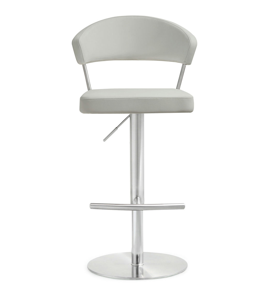 TOV Furniture Cosmo Light Grey Stainless Steel Barstool