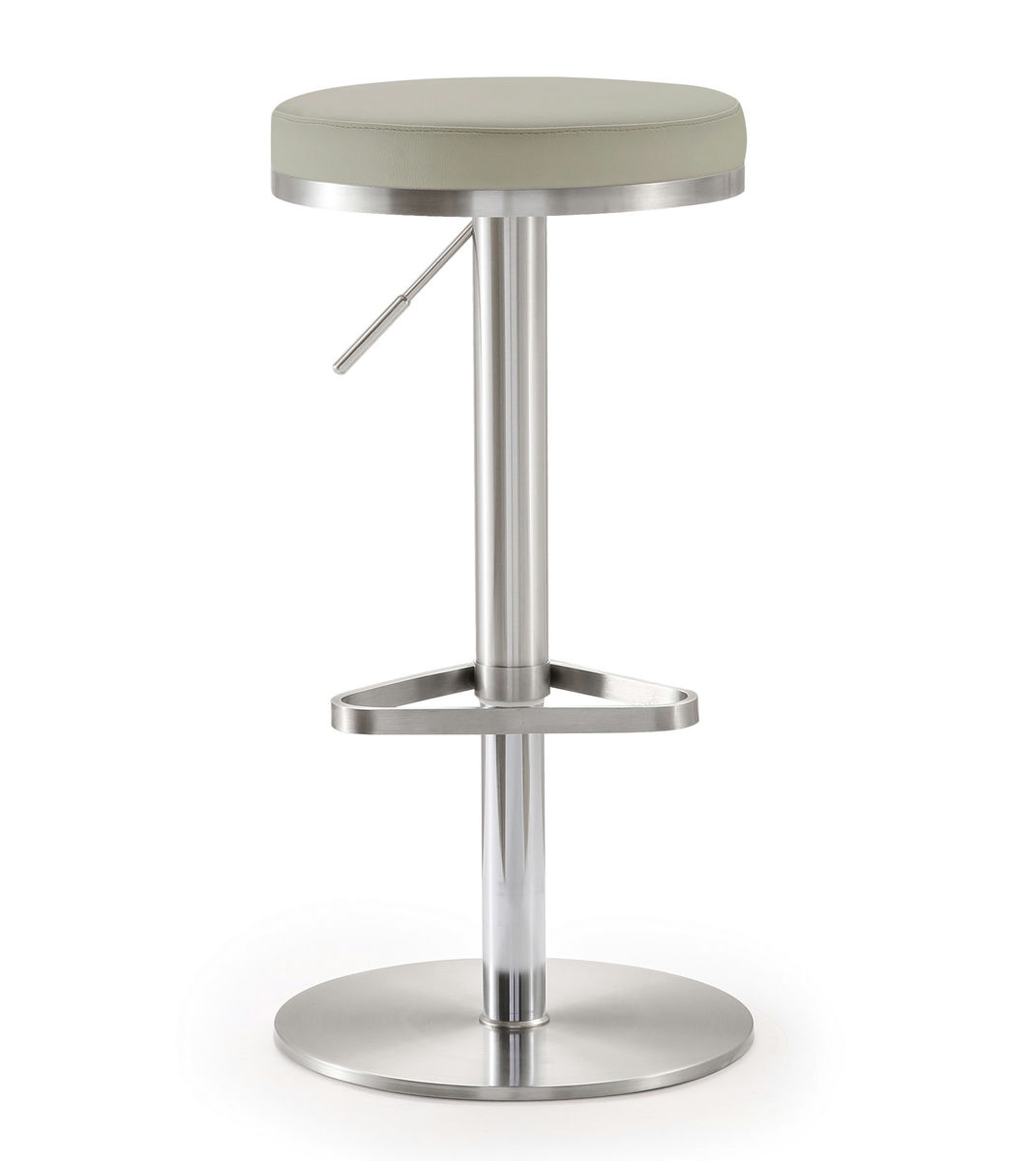 TOV Furniture Fano Light Grey Stainless Steel Barstool