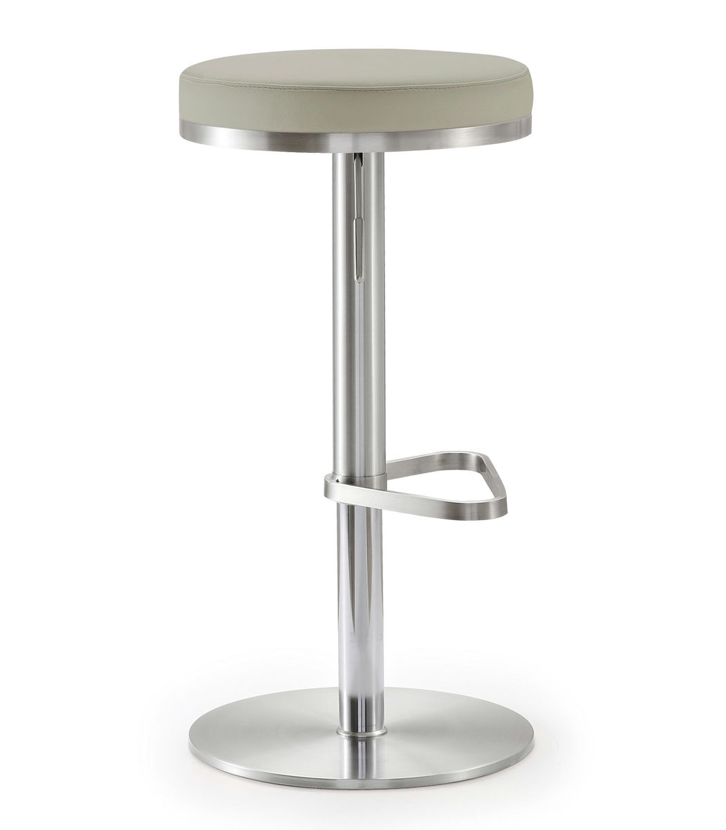 TOV Furniture Fano Light Grey Stainless Steel Barstool