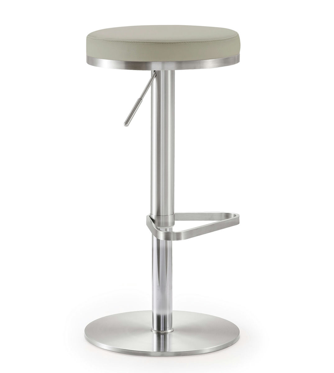 TOV Furniture Fano Light Grey Stainless Steel Barstool