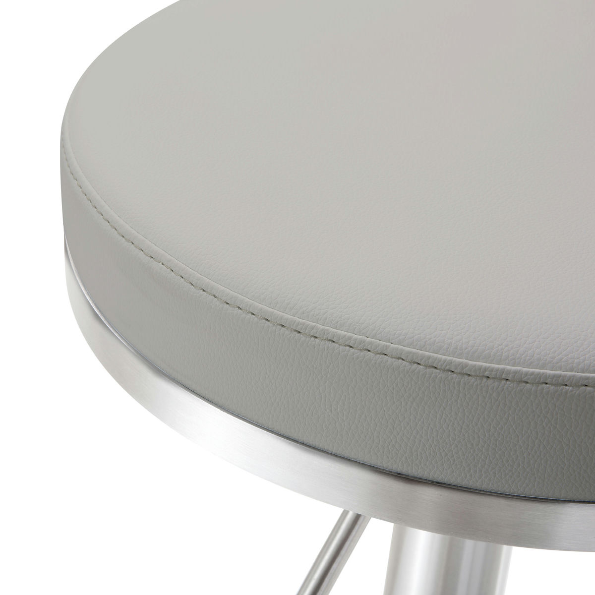 TOV Furniture Fano Light Grey Stainless Steel Barstool