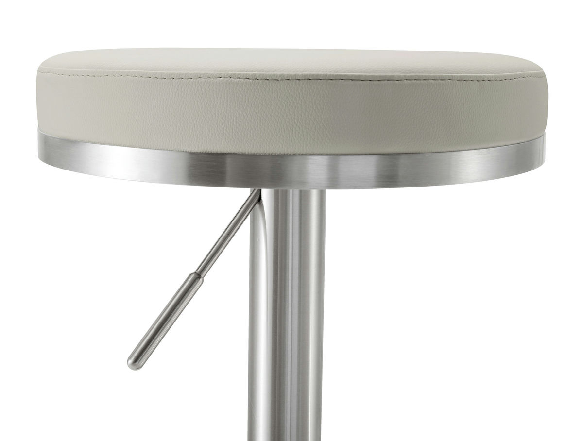 TOV Furniture Fano Light Grey Stainless Steel Barstool