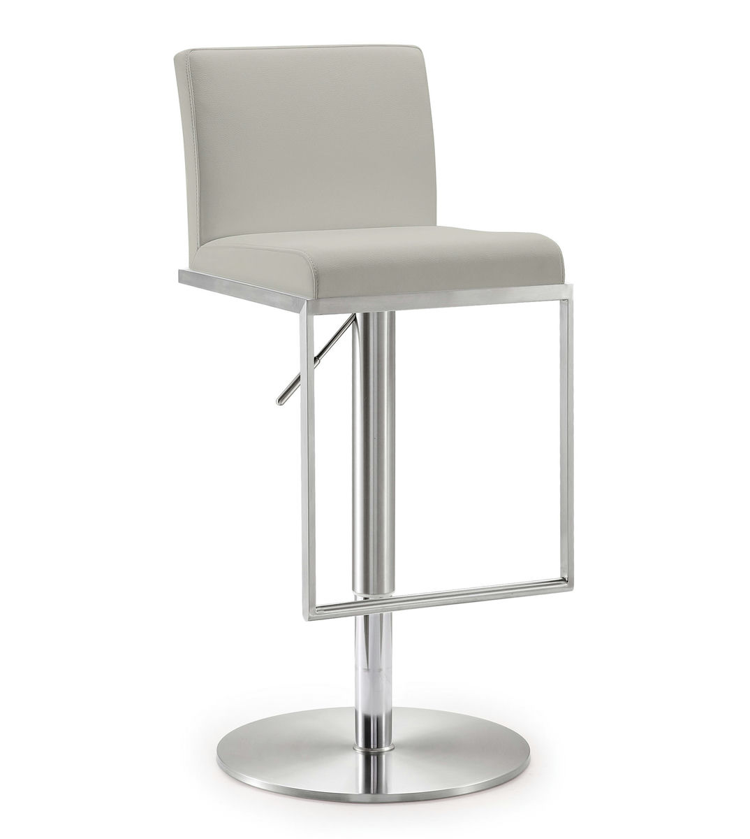 TOV Furniture Amalfi Light Grey Stainless Steel Barstool