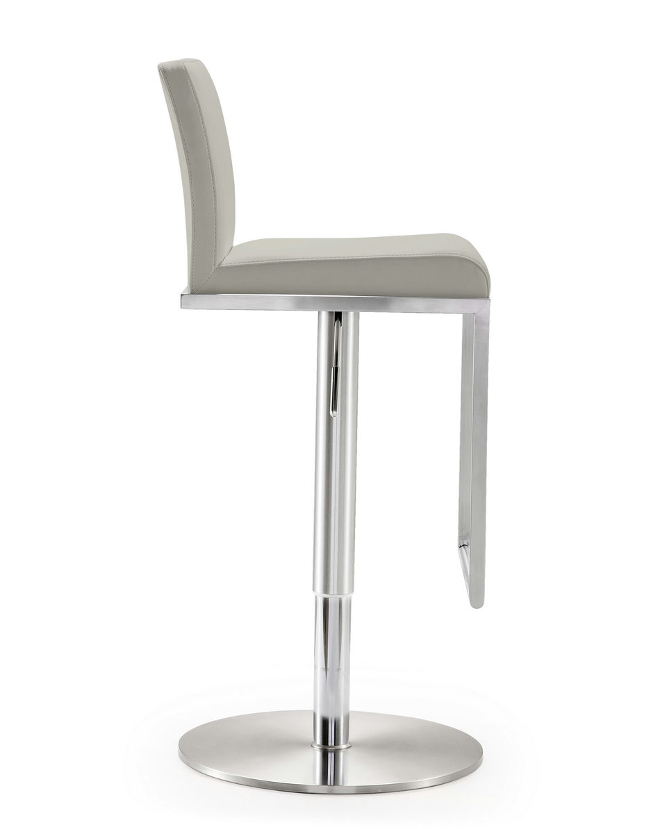 TOV Furniture Amalfi Light Grey Stainless Steel Barstool