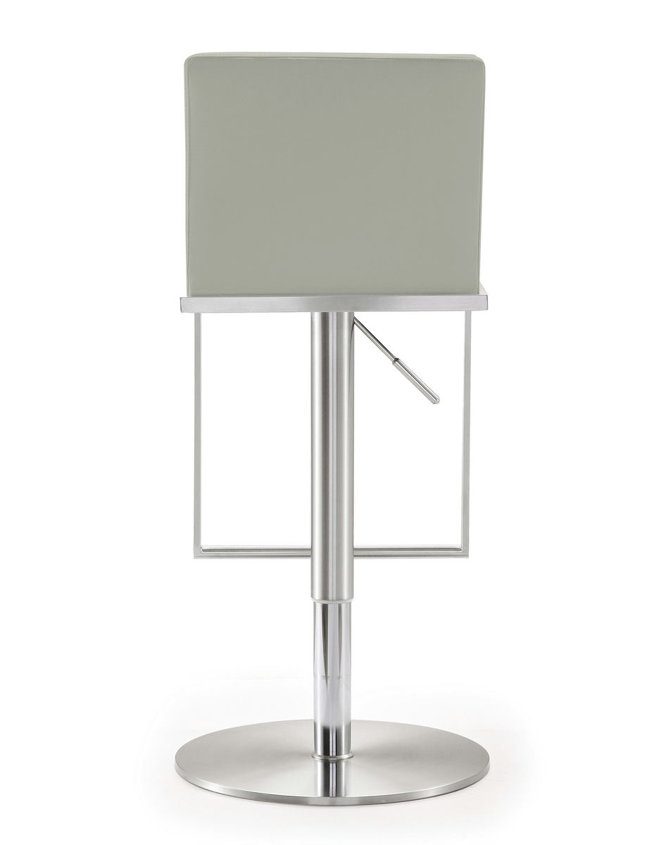 TOV Furniture Amalfi Light Grey Stainless Steel Barstool