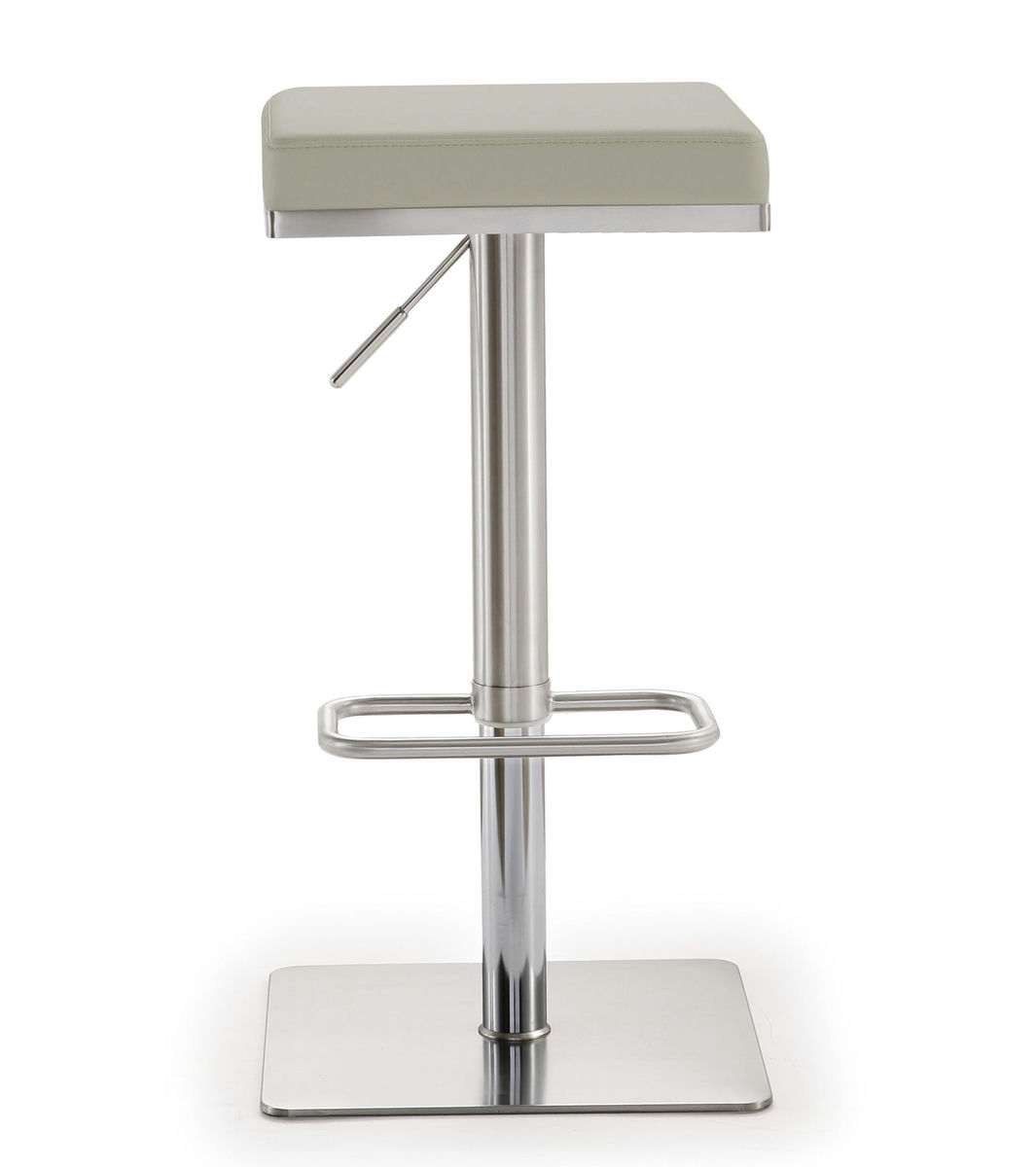 TOV Furniture Bari Light Grey Stainless Steel Barstool