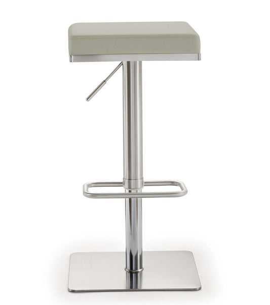 TOV Furniture Bari Light Grey Stainless Steel Barstool