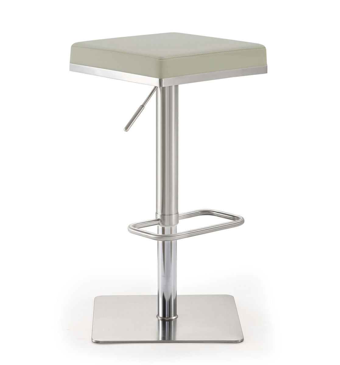 TOV Furniture Bari Light Grey Stainless Steel Barstool