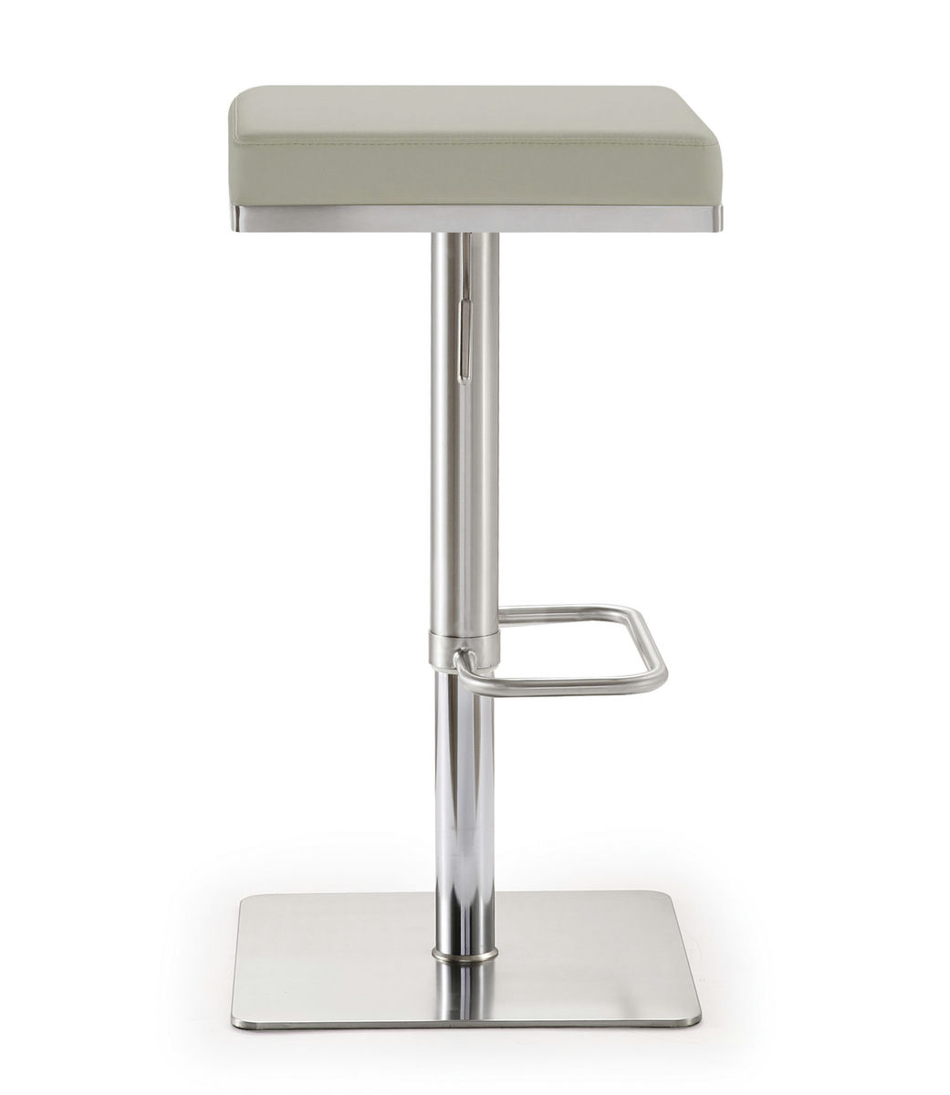 TOV Furniture Bari Light Grey Stainless Steel Barstool