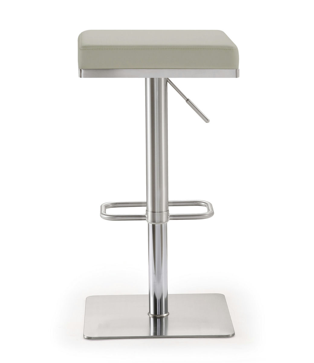 TOV Furniture Bari Light Grey Stainless Steel Barstool