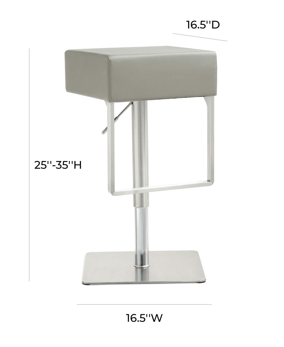 TOV Furniture Seville Light Grey Adjustable Barstool