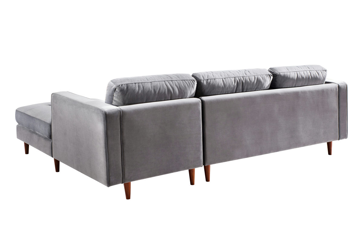 TOV Furniture Como Grey Velvet Sectional RAF