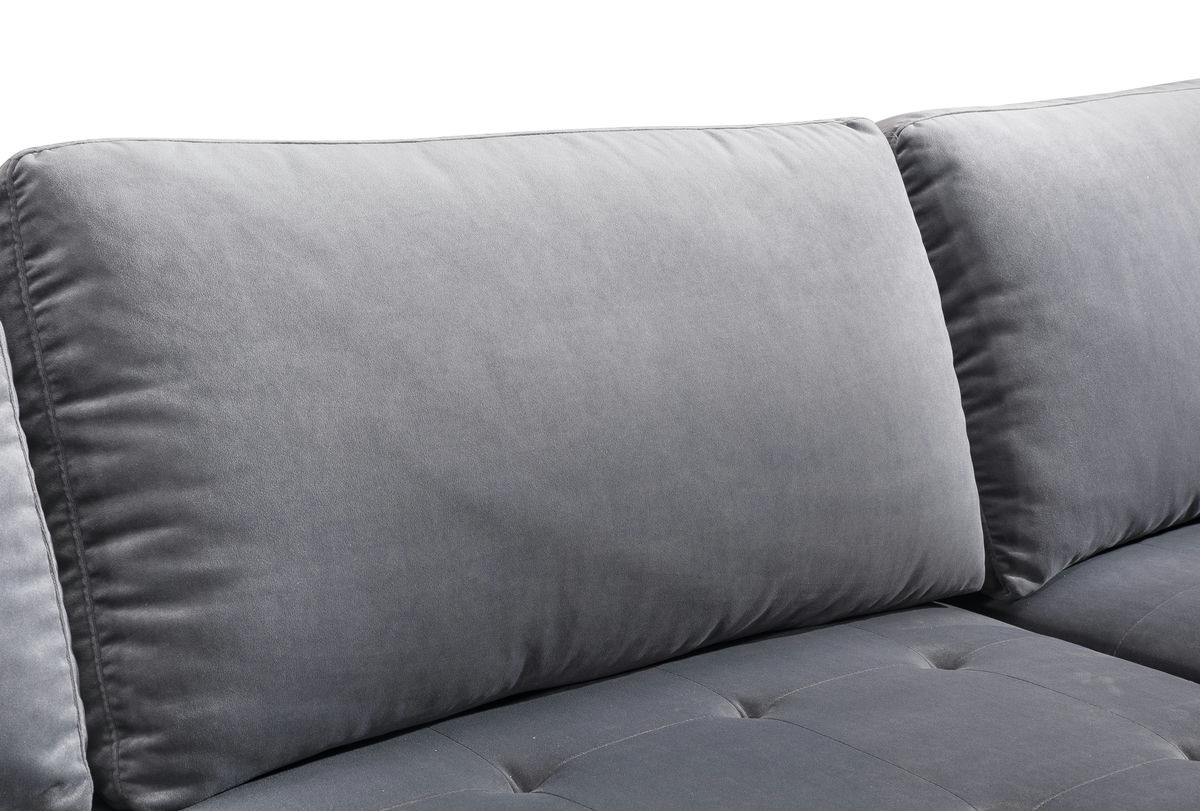 TOV Furniture Como Grey Velvet Sectional RAF