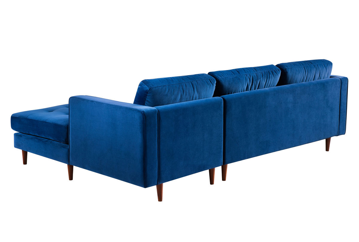 TOV Furniture Como Navy Velvet Sectional RAF