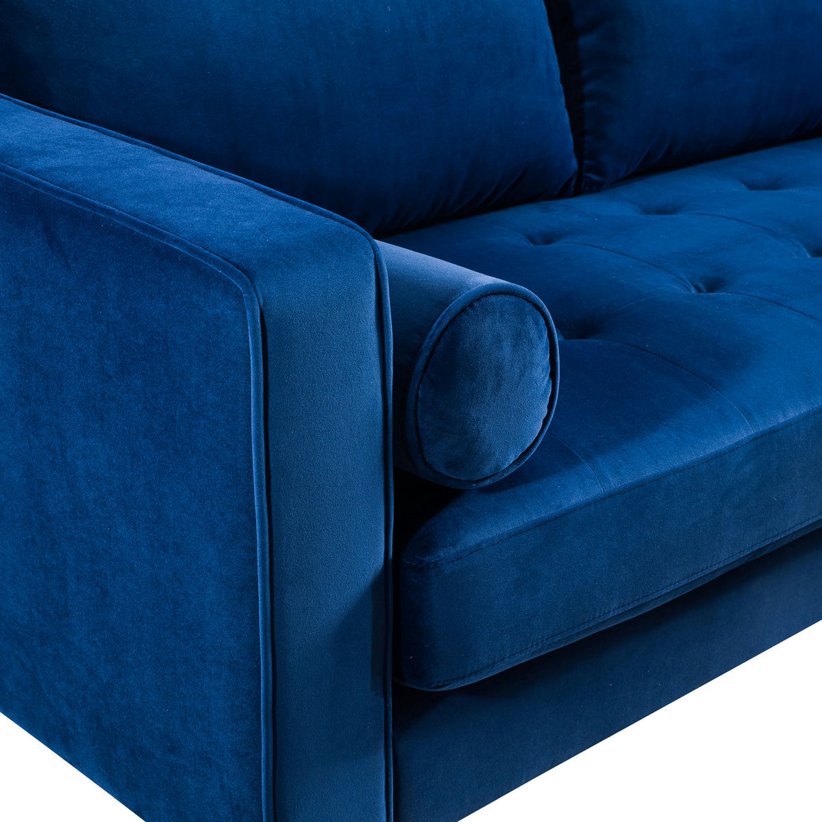 TOV Furniture Como Navy Velvet Sectional RAF
