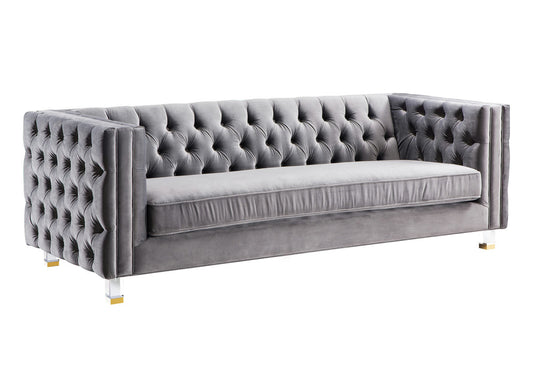 TOV Furniture Rimini Grey Velvet Sofa