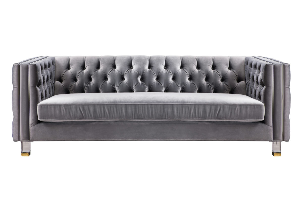 TOV Furniture Rimini Grey Velvet Sofa