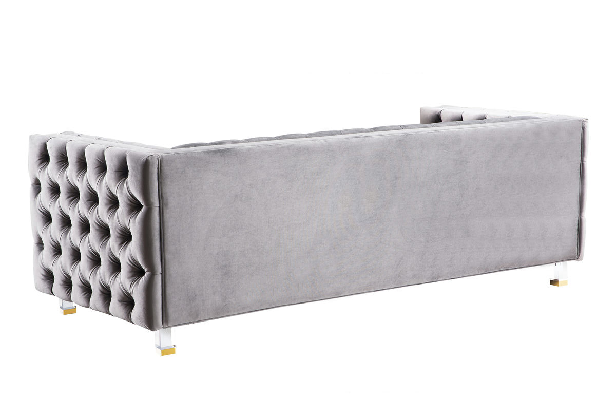 TOV Furniture Rimini Grey Velvet Sofa