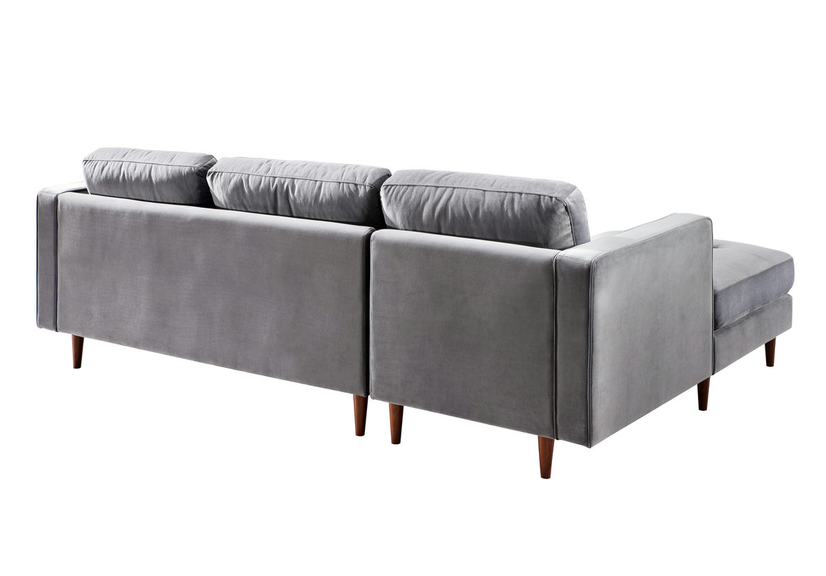 TOV Furniture Como Grey Velvet Sectional LAF