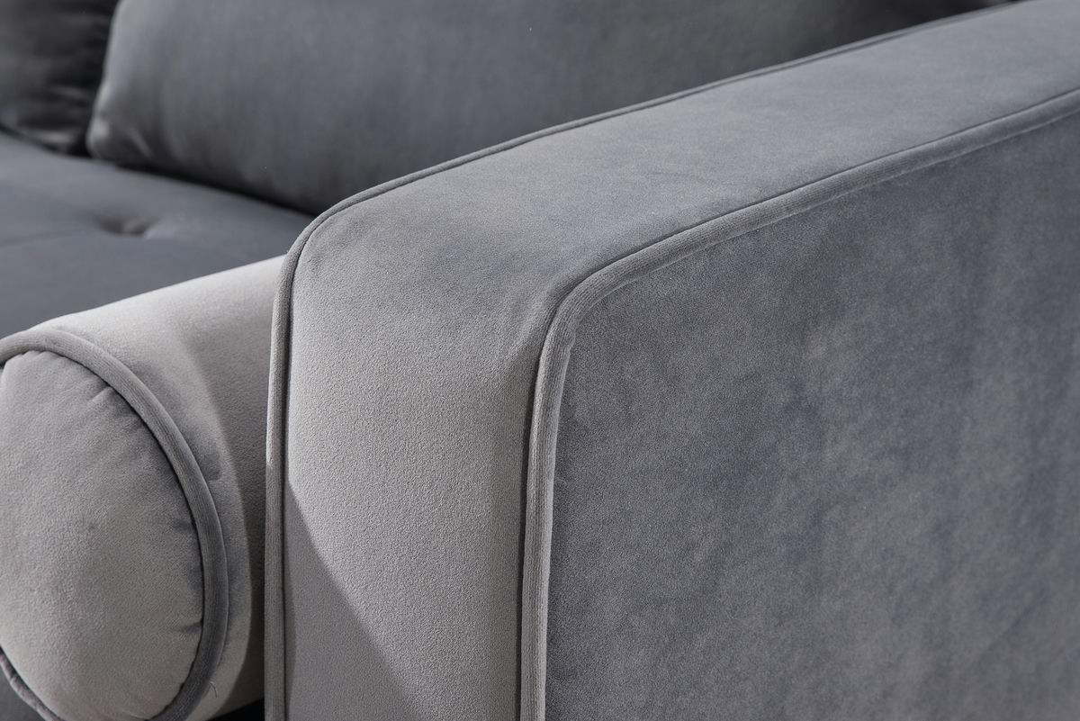TOV Furniture Como Grey Velvet Sectional LAF