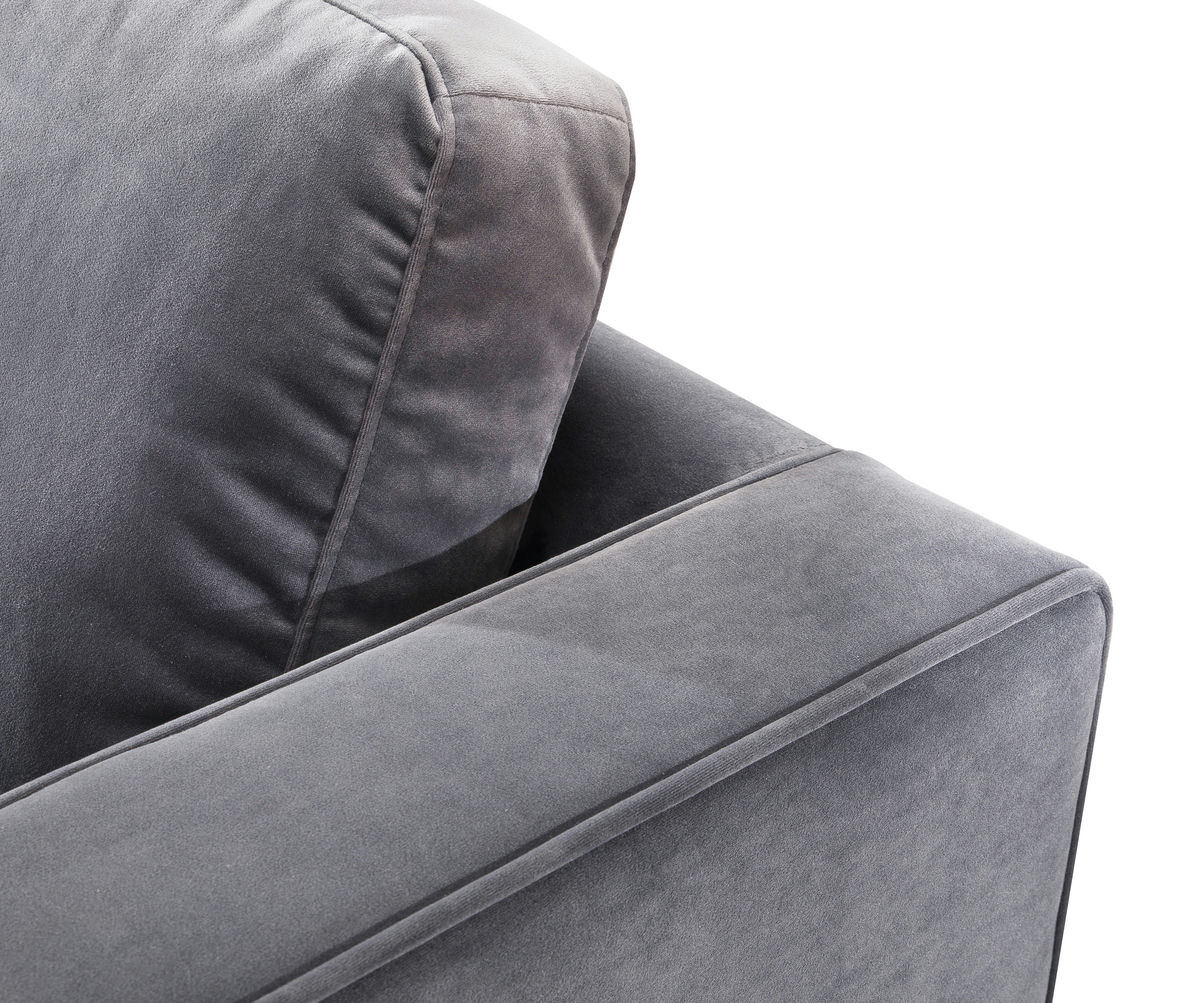 TOV Furniture Como Grey Velvet Sectional LAF