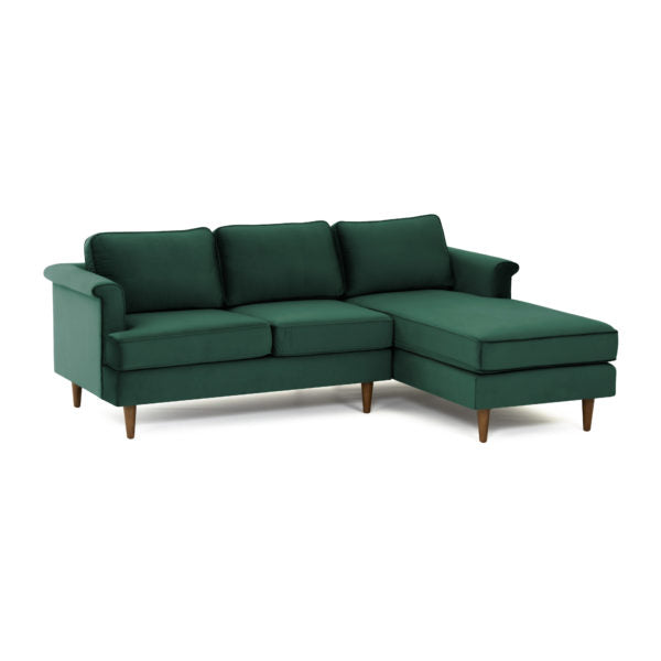 TOV Furniture Porter Forest Green Velvet Sectional RAF