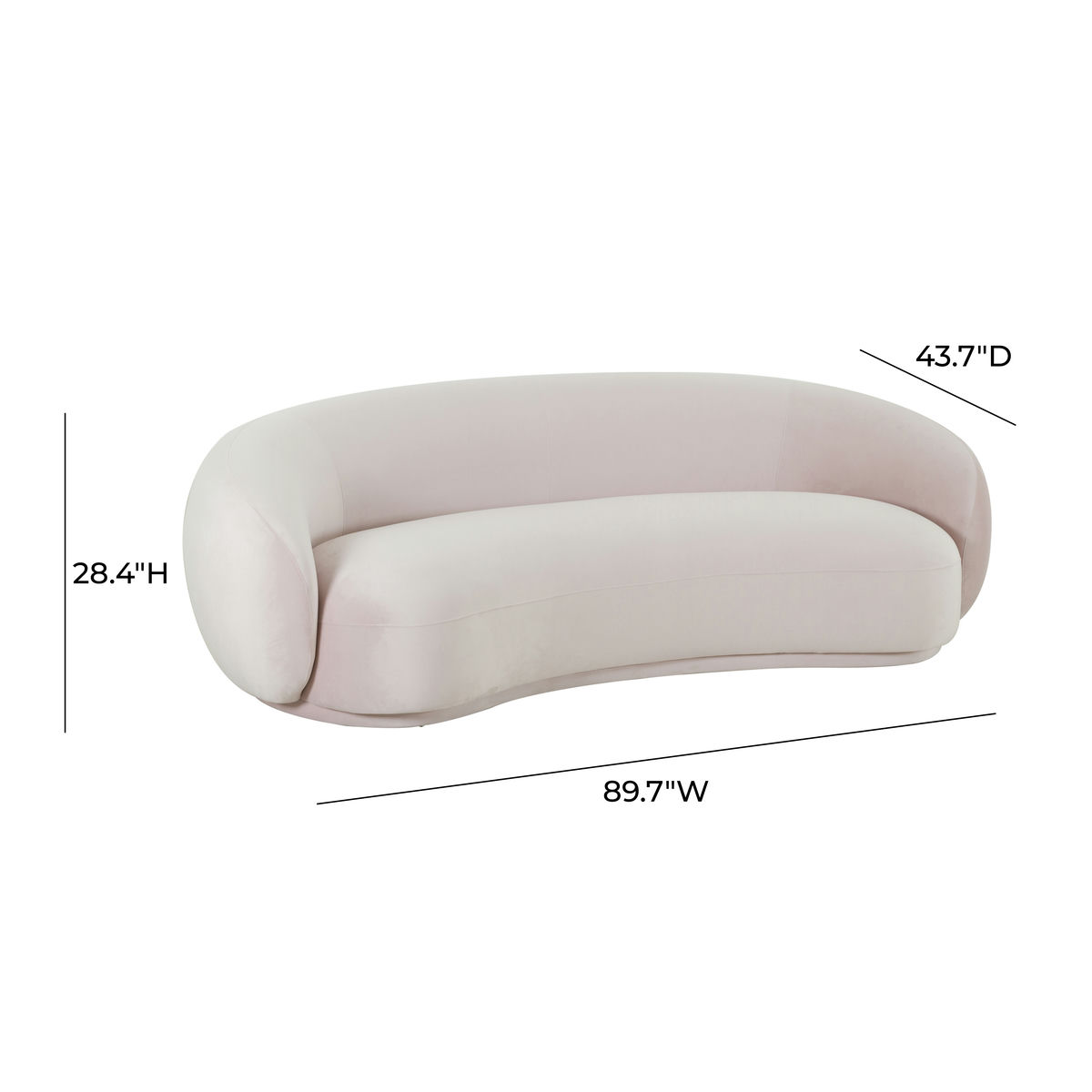 TOV Furniture Kendall Blush Velvet Sofa