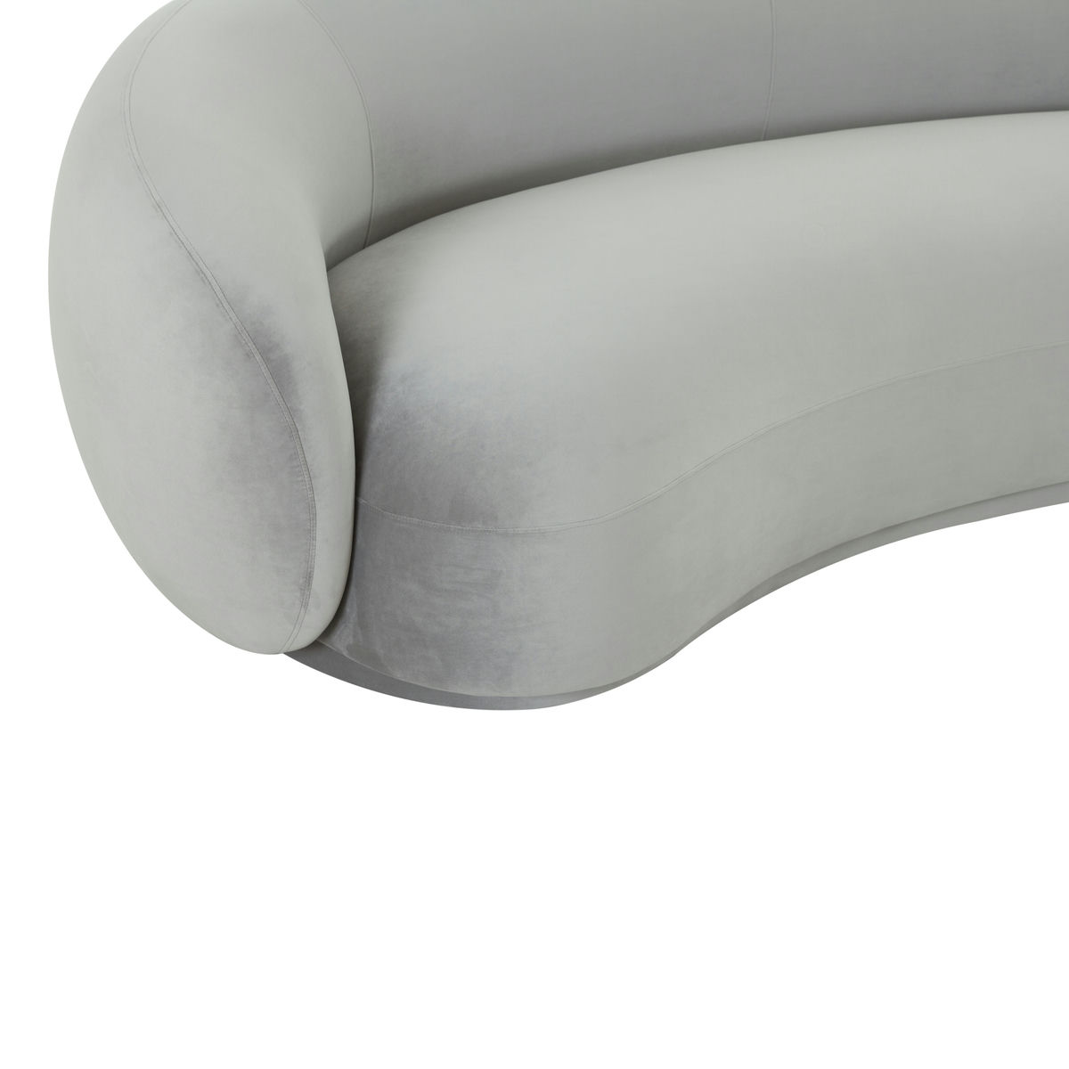 TOV Furniture Kendall Light Grey Velvet Sofa