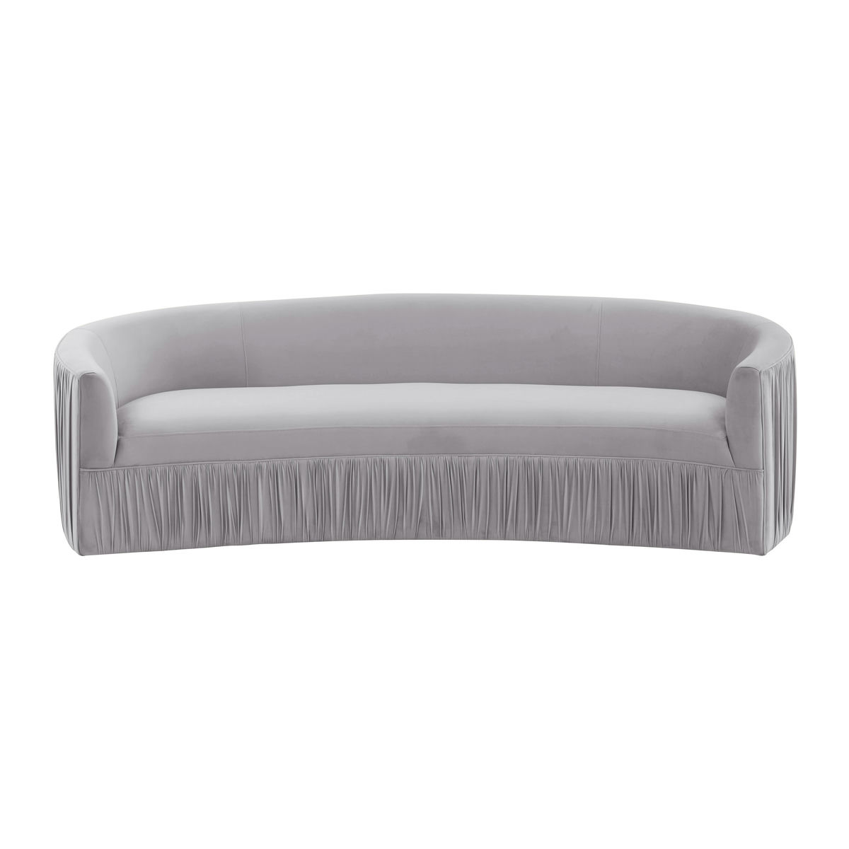 TOV Furniture Valerie Pleated Light Grey Velvet Sofa
