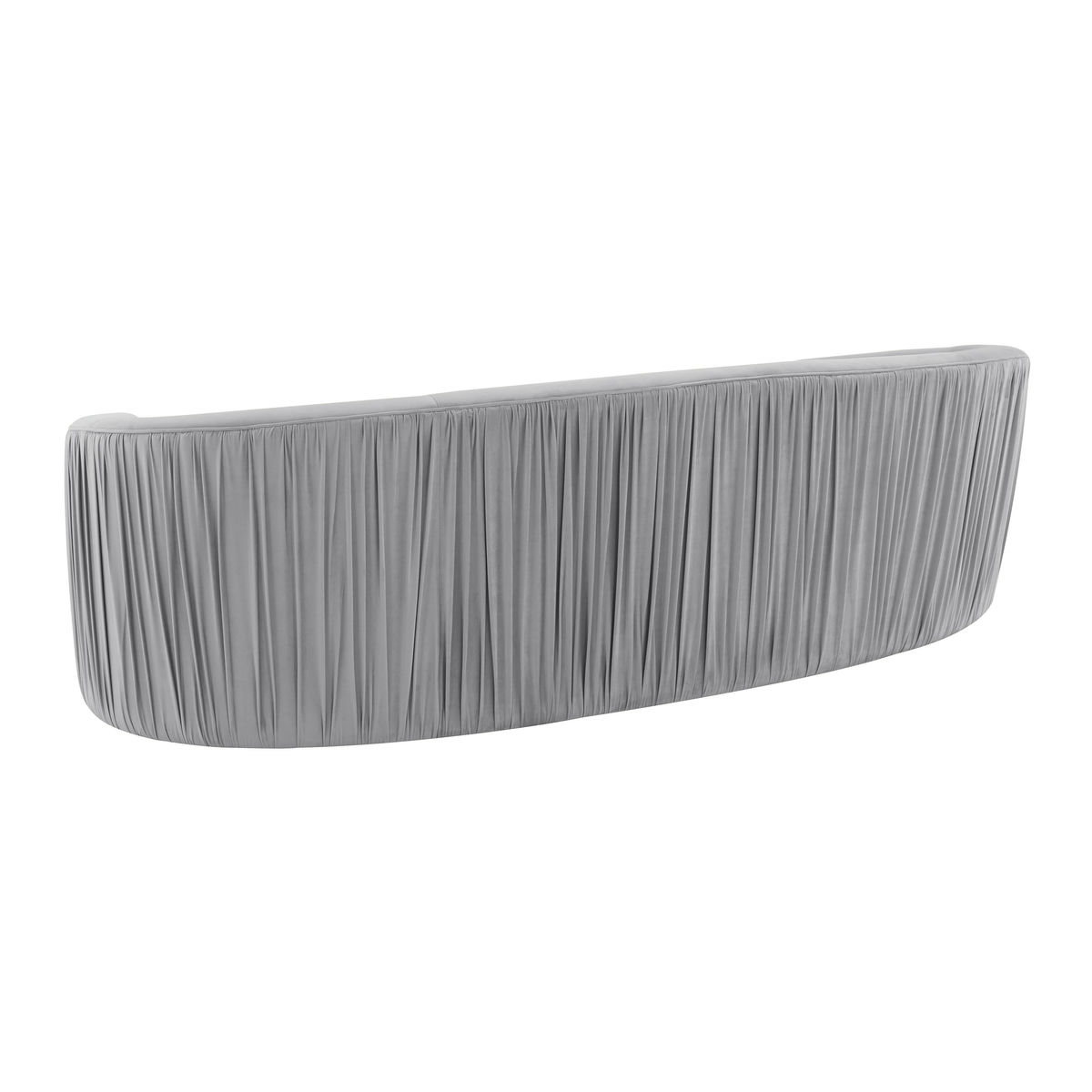 TOV Furniture Valerie Pleated Light Grey Velvet Sofa