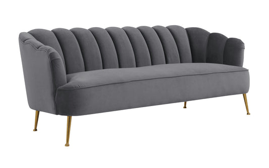 TOV Furniture Daisy Grey Velvet Sofa