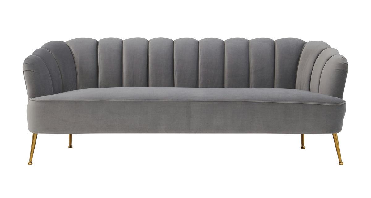 TOV Furniture Daisy Grey Velvet Sofa