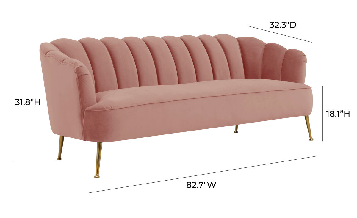 TOV Furniture Daisy Blush Velvet Sofa