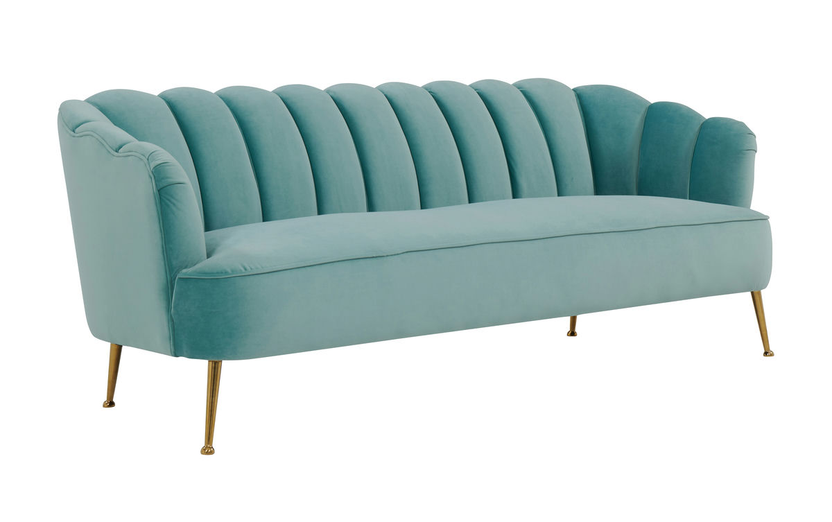 TOV Furniture Daisy Sea Blue Velvet Sofa