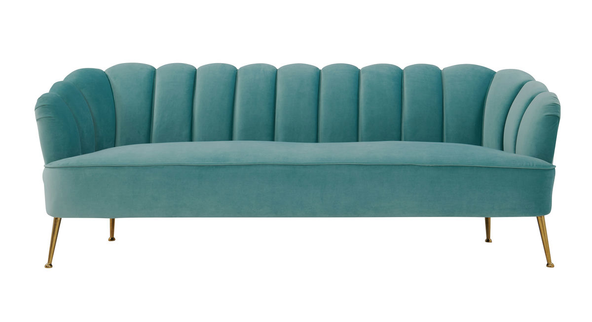 TOV Furniture Daisy Sea Blue Velvet Sofa