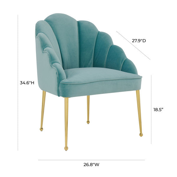 TOV Furniture Daisy Sea Blue Velvet Chair