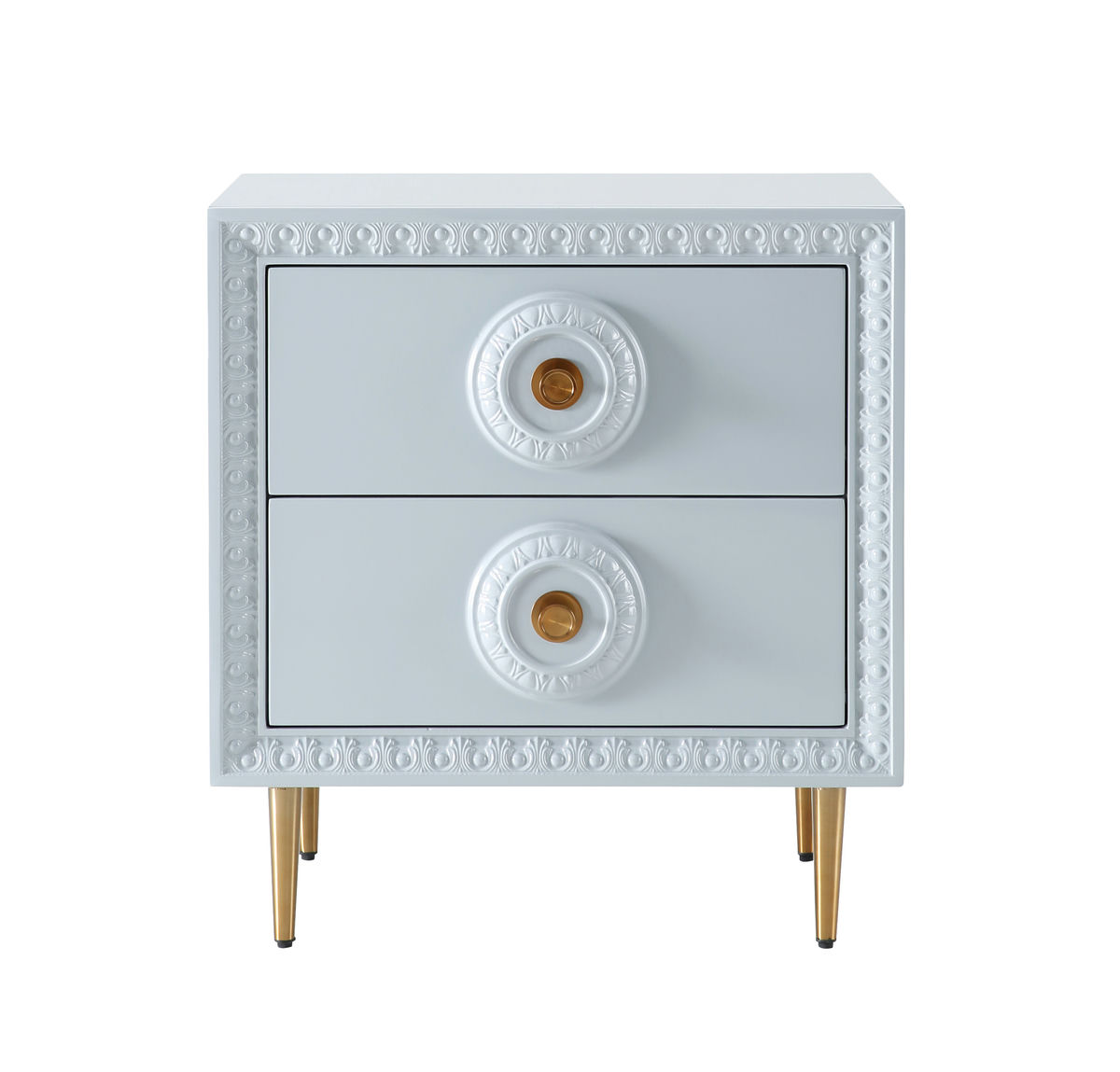 TOV Furniture Bovey Light Grey Lacquer Side Table