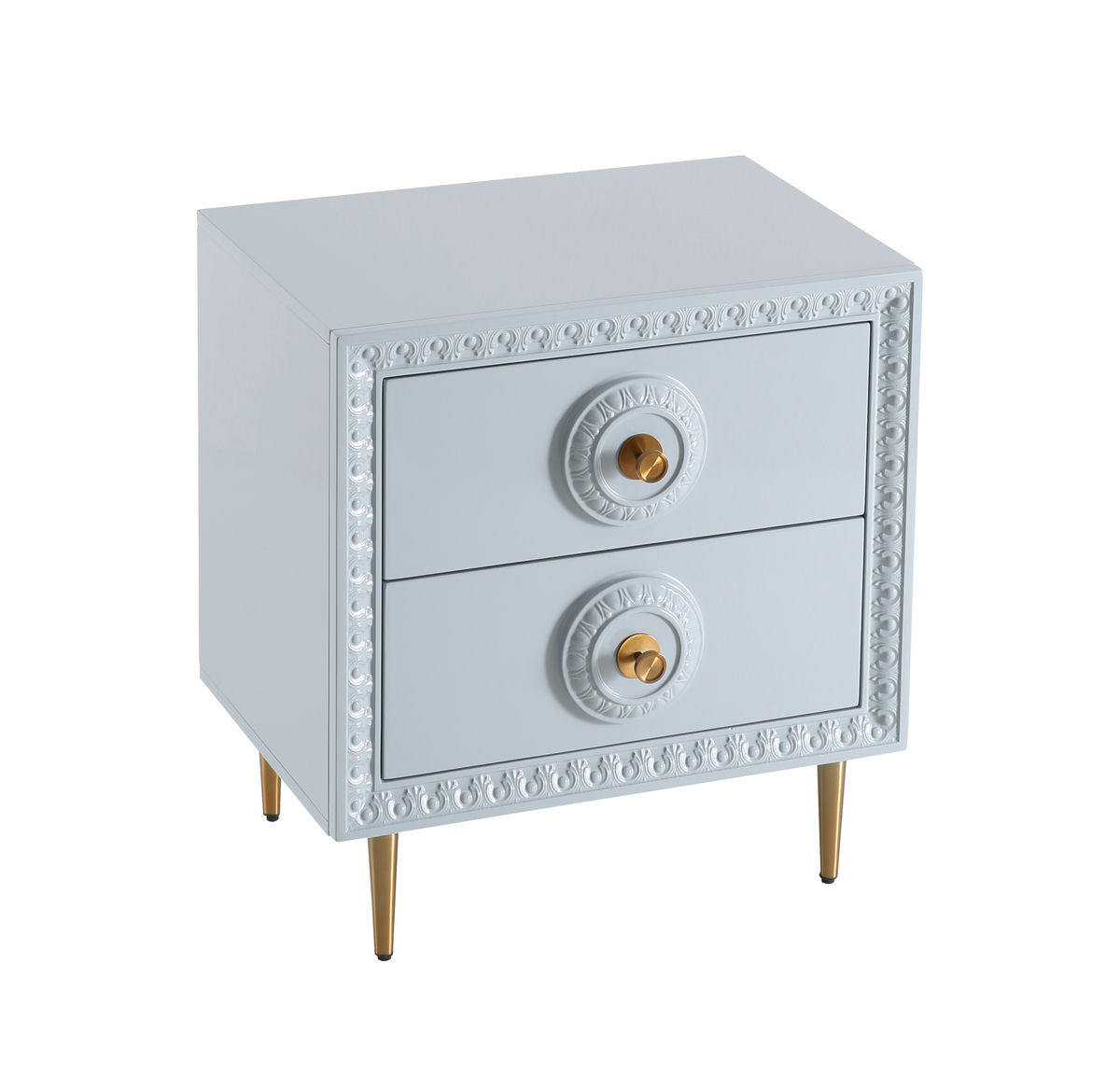 TOV Furniture Bovey Light Grey Lacquer Side Table