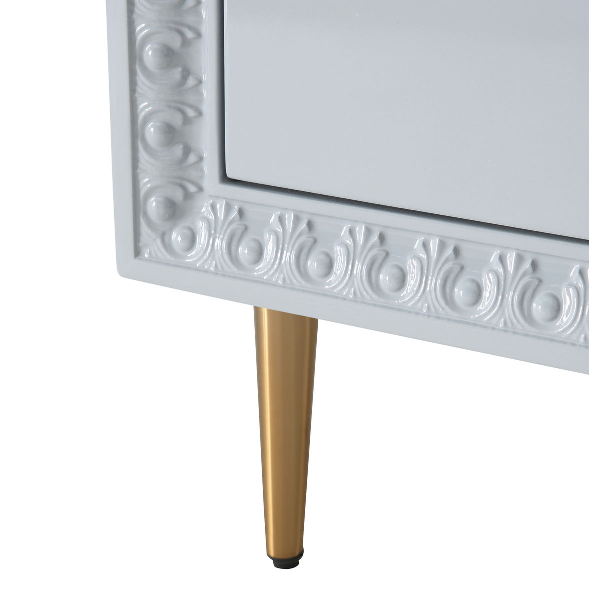 TOV Furniture Bovey Light Grey Lacquer Side Table