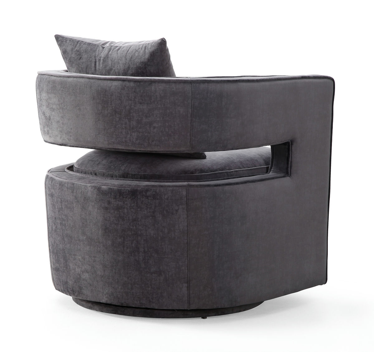 TOV Furniture Kennedy Grey Swivel Chair