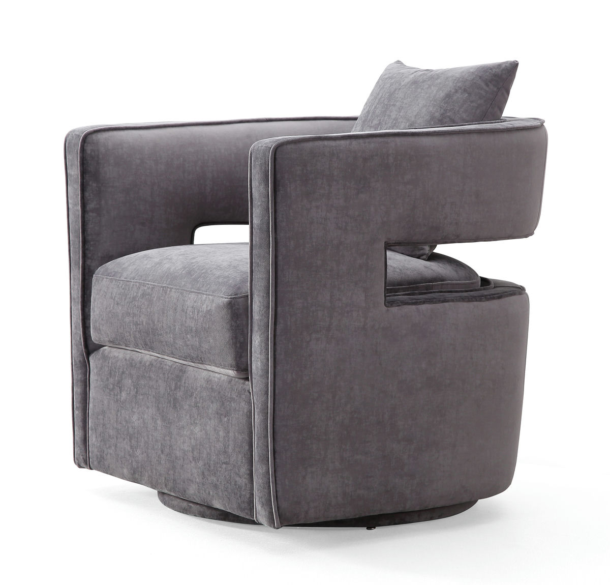 TOV Furniture Kennedy Grey Swivel Chair