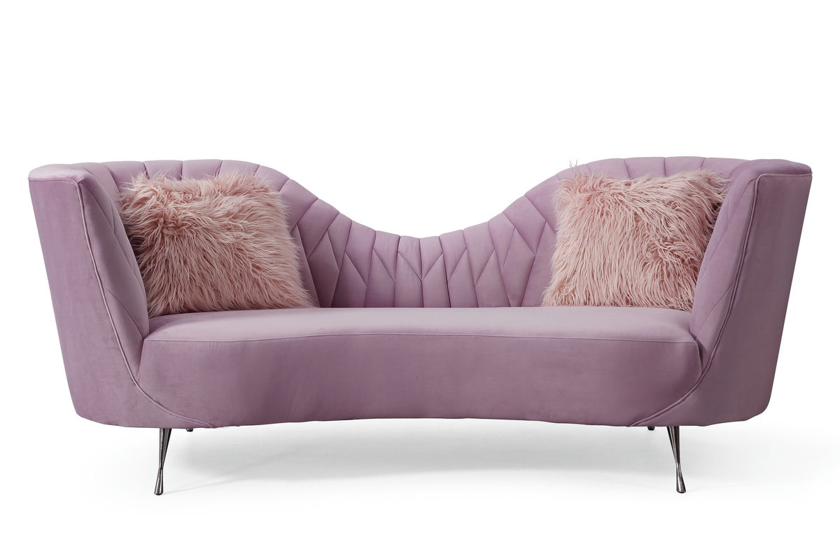 TOV Furniture Eva Blush Velvet Sofa