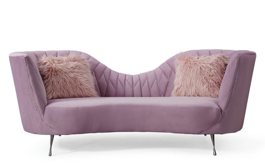 TOV Furniture Eva Blush Velvet Sofa
