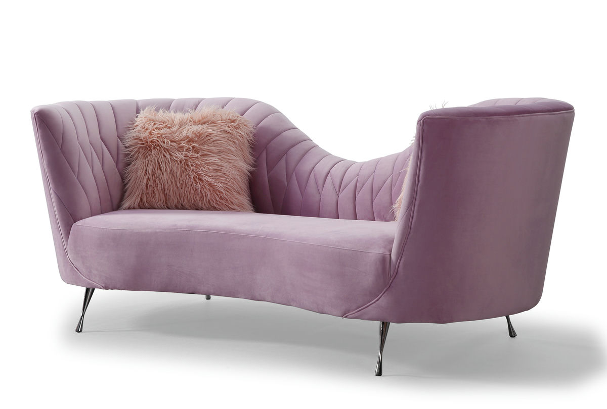 TOV Furniture Eva Blush Velvet Sofa