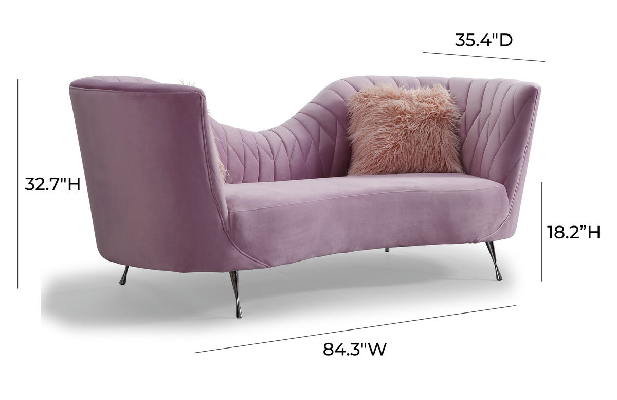 TOV Furniture Eva Blush Velvet Sofa