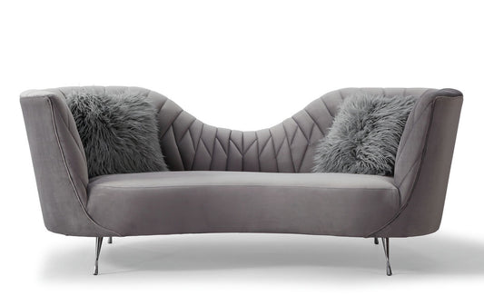 TOV Furniture Eva Grey Velvet Sofa