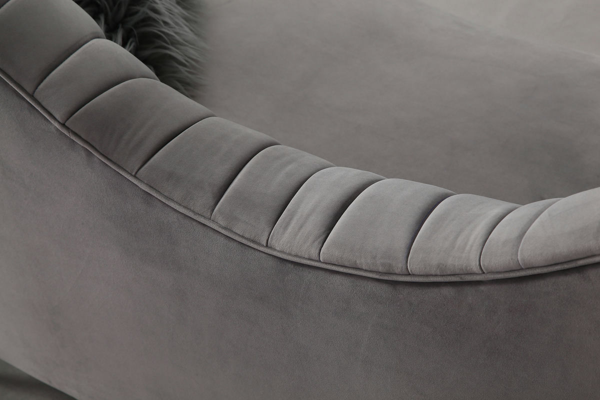 TOV Furniture Eva Grey Velvet Sofa